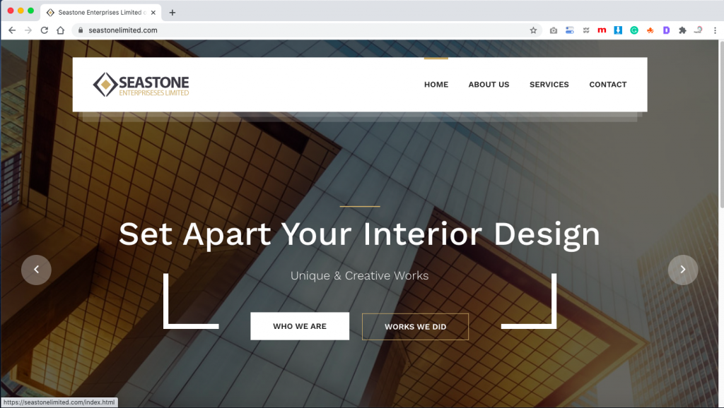 Seastone Enterprises Limited wesbite designed by kanatech