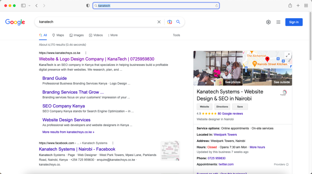 Web design services in Westlands Nairobi