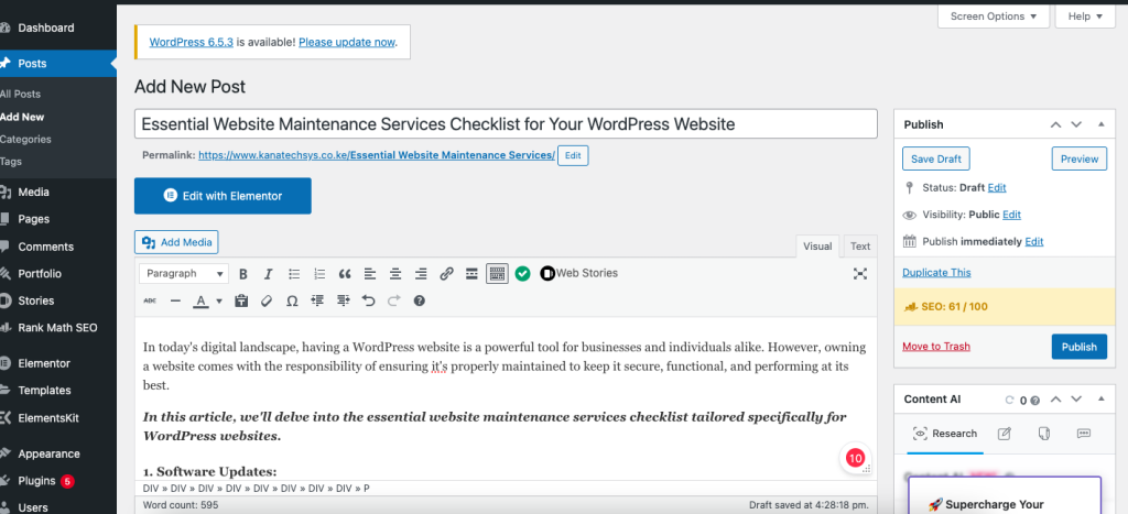 Essential Website Maintenance Services Checklist for Your WordPress Website